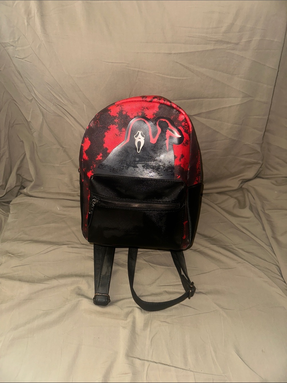 Red & Black Graphic Mini Backpack - Ghost Design